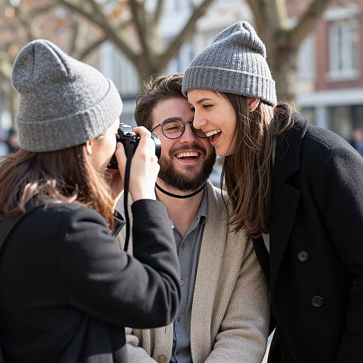 Candid Outdoor Moment of Laughing Couple