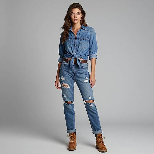 Confident Young Woman in Modern Fashion