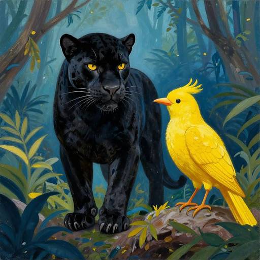 Dieselpunk Jungle Friends Painting