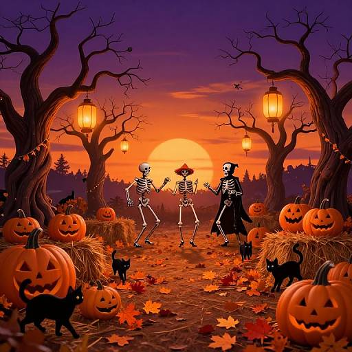 Whimsical Halloween Pumpkin Patch