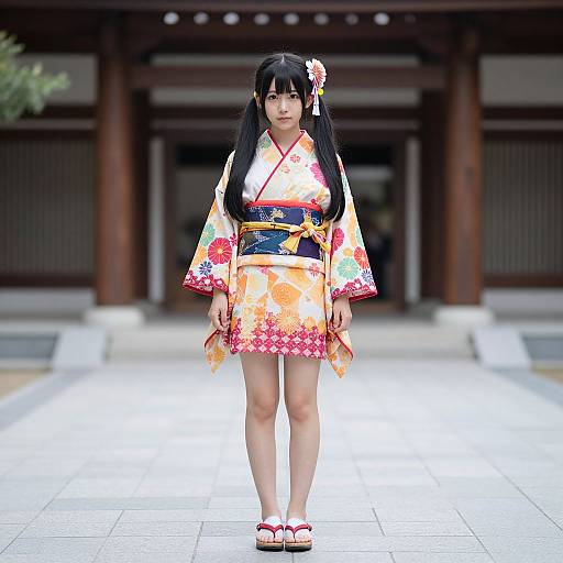Girl in Mineta Costume Outdoors