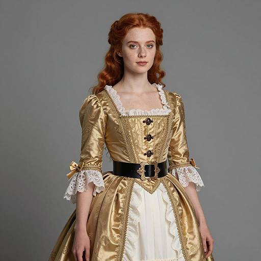 Elegant Historical Portrait of Redhead Woman