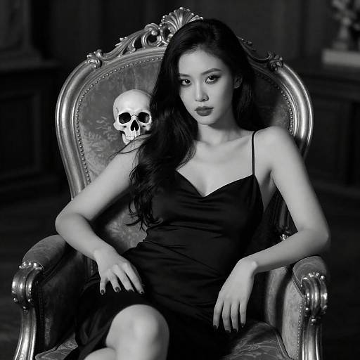 Seductive Beauty in Monochrome Elegance