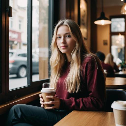 Cozy Cafe Portrait of a Young Woman