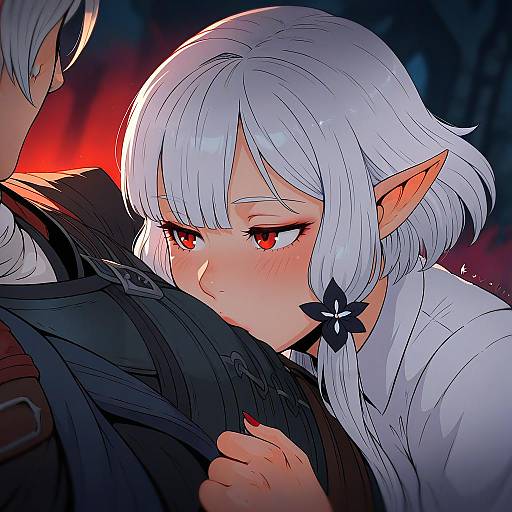 Illustration of Astarion, baldur's gate in the style of Koyorin