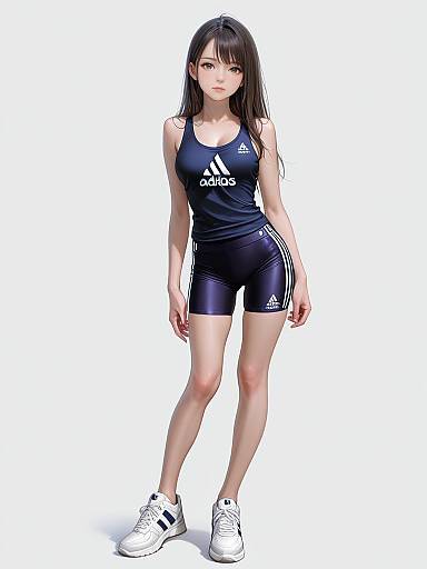 Athletic Woman in Adidas Outfit