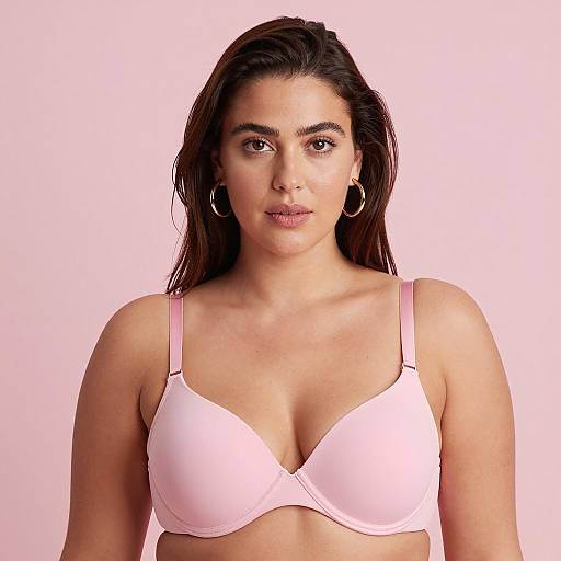 Portrait of a Woman in Pink Lingerie