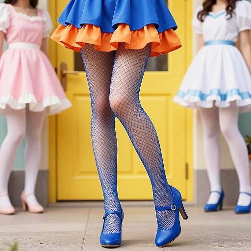 Vibrant Whimsical Fashion Scene