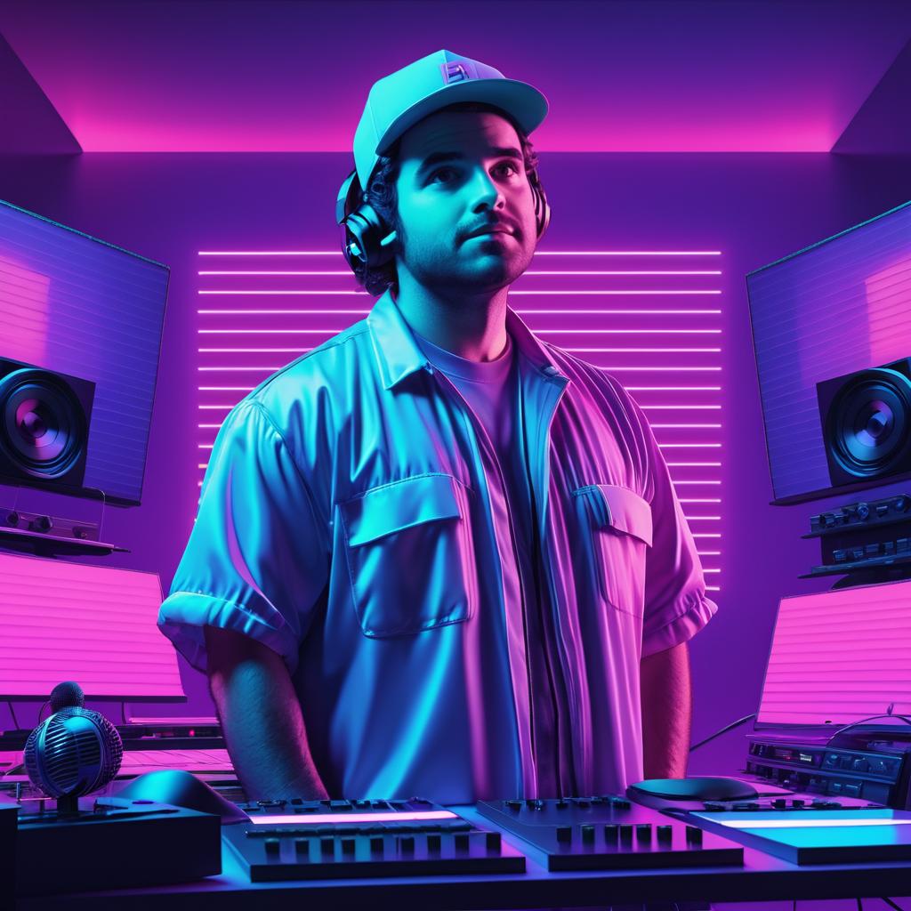 Ethan Klein Podcast in Synthwave Style