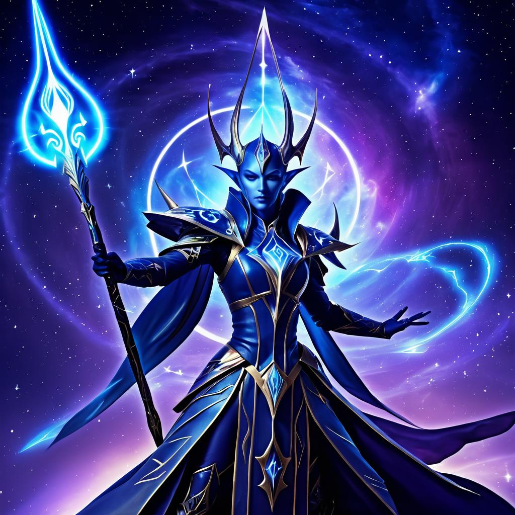 Eldar Warlock Portrait in Cosmic Splendor