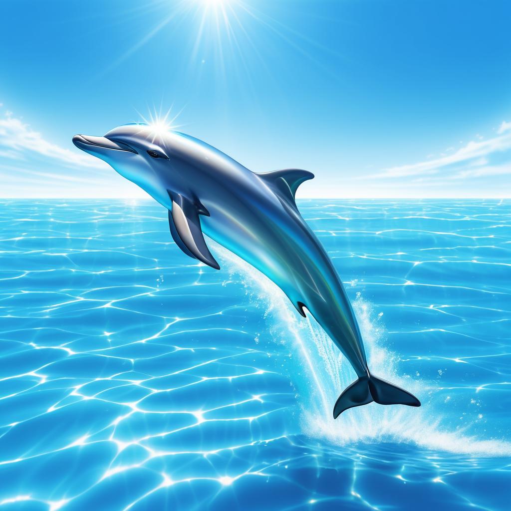 Playful Dolphin Leaping in Crystal Ocean