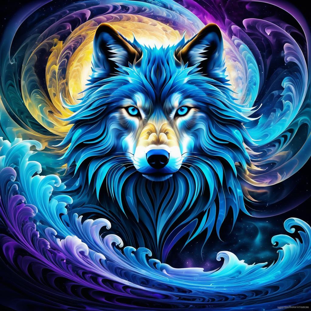 Majestic Wolf in Ethereal Energy