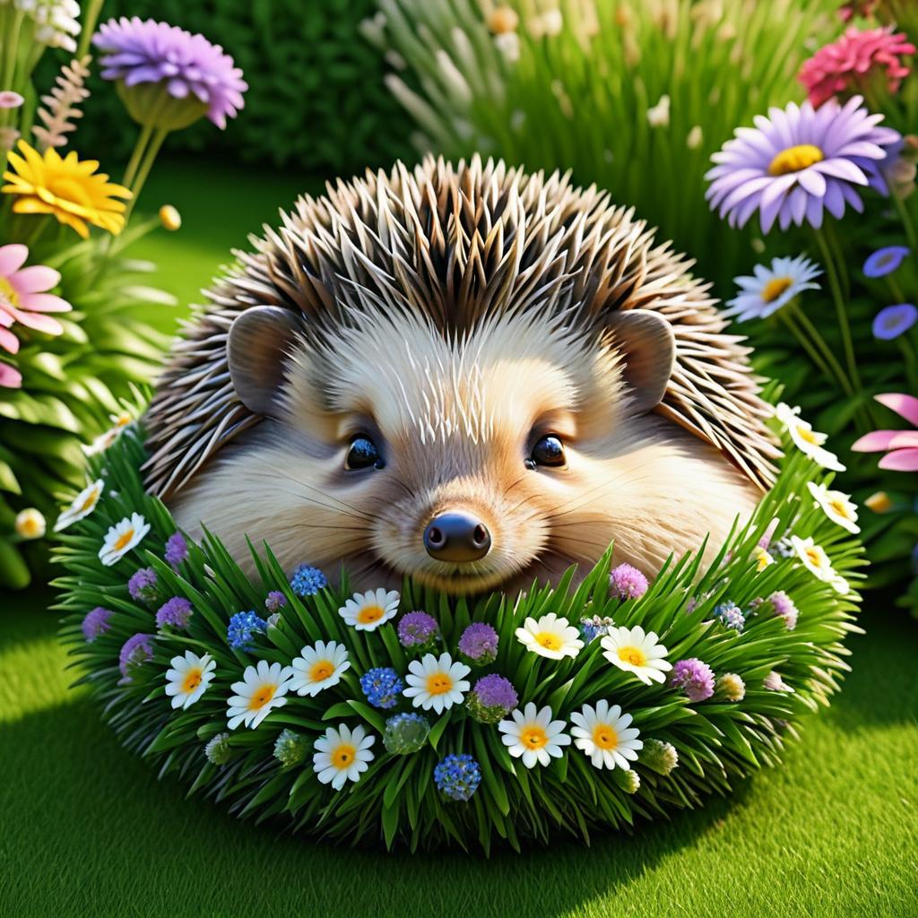 Cute Hedgehog in a Cozy Garden