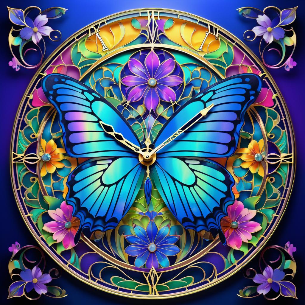 Vibrant Art Nouveau Butterfly in Bloom