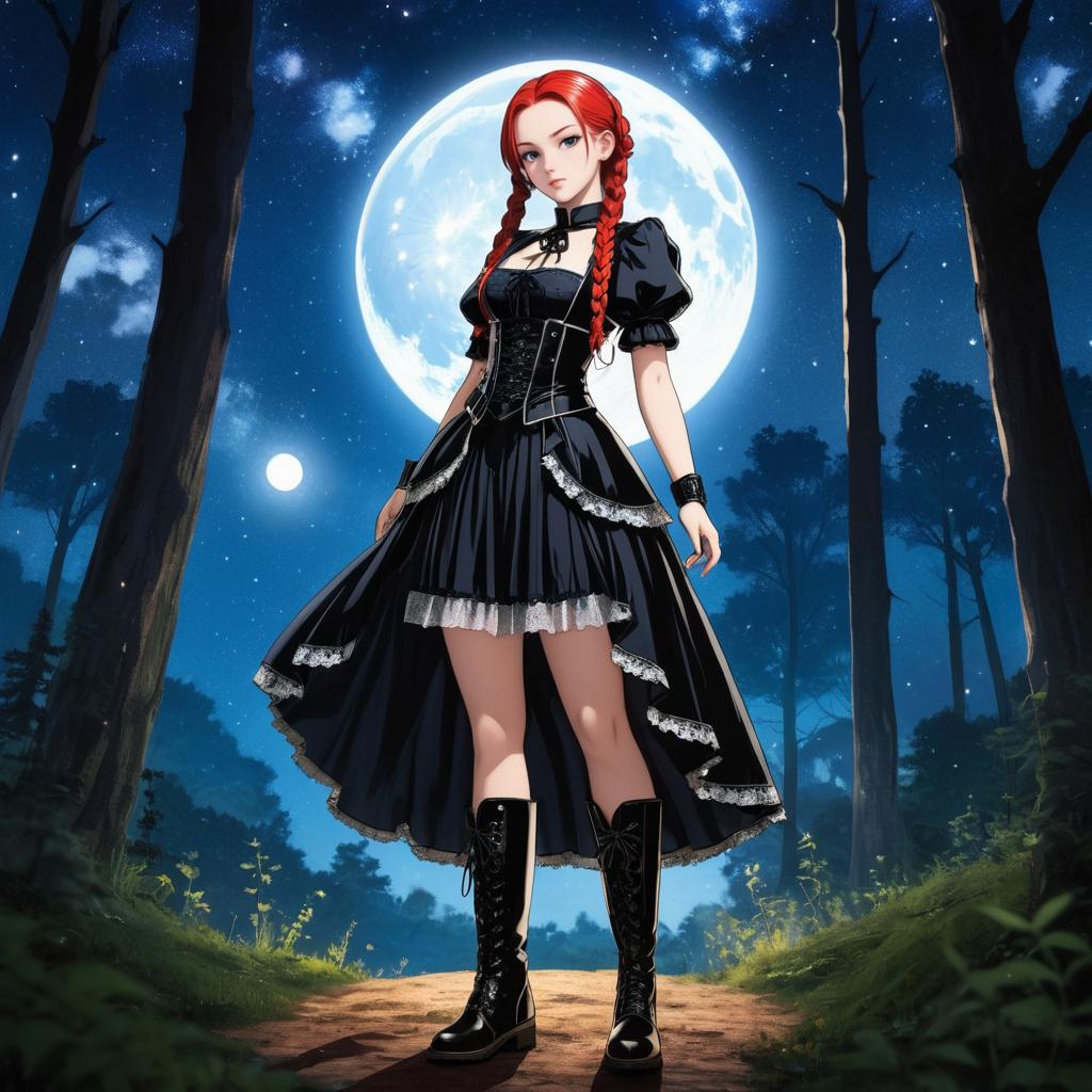 Elegant Android 18 in Gothic Moonlight