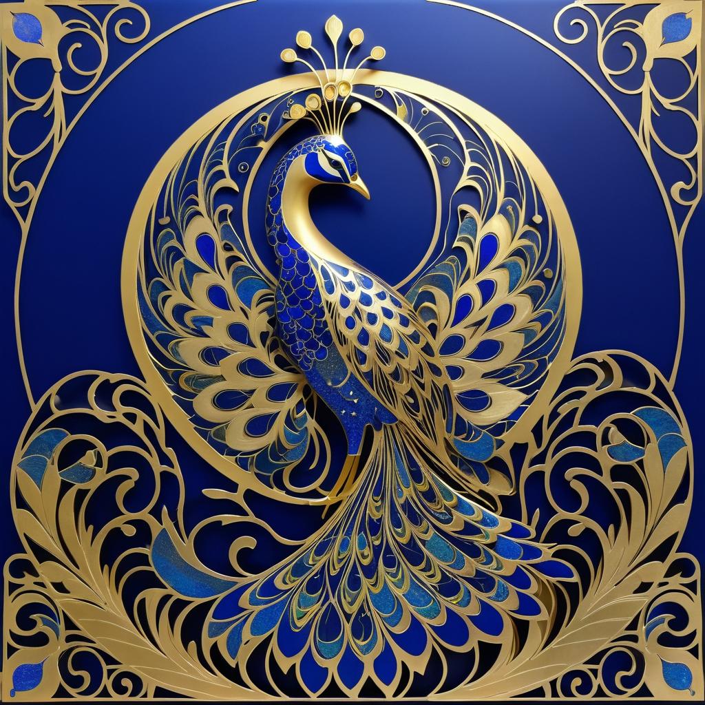 Dynamic Art Nouveau Peacock Design