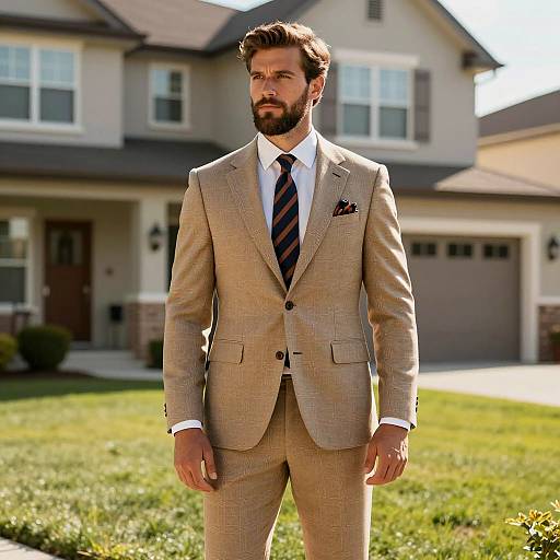 Stylish Man in Luxury Lawn Suit