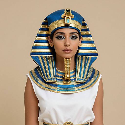 Egyptian Woman in Blue Headdress