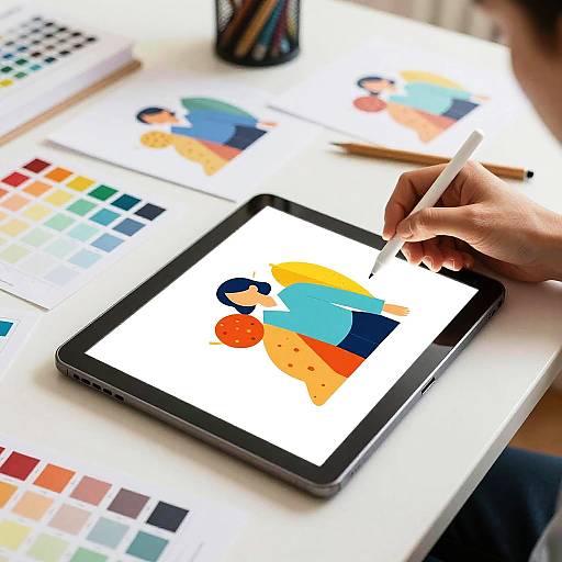 Creative Artist's Vector Art Desk