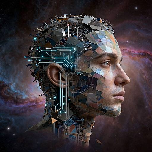 Abstract Human-Machine Fusion Art