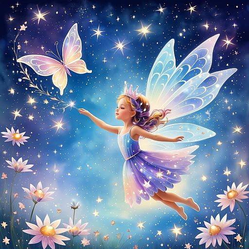 Whimsical Butterfly Fairy in Dreamy Realm Whimsical Butterfly Fairy in Dreamy Realm