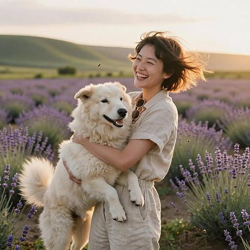 Joyful Moments in a Lavender Field