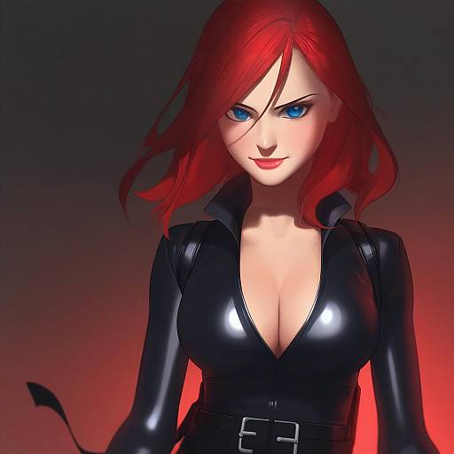 Illustration of Black widow, marvel in the style of Abbystea