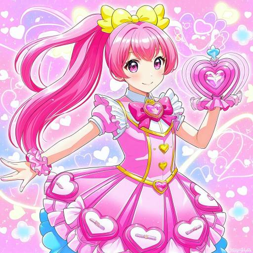 Illustration of Aino megumi, happinesscharge precure! in the style of Sunnysideup