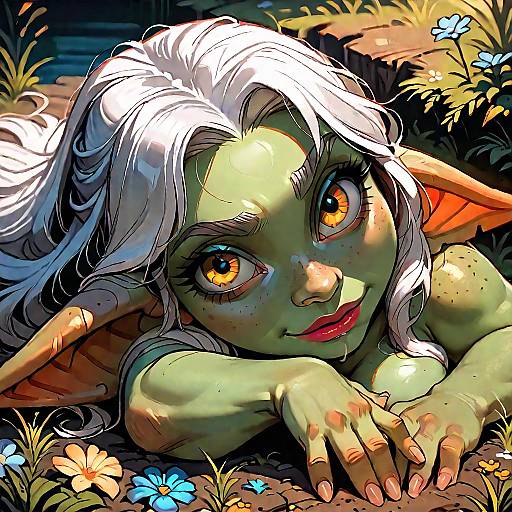 Cute Solo Female Goblin Portrait Outdoors