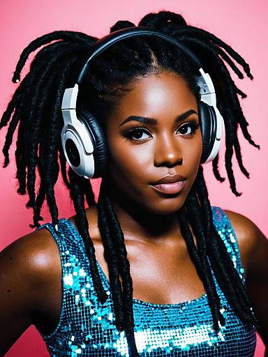 Realistic Disco Glitter Costume Portrait