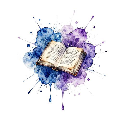 Watercolor Book Tattoo Design