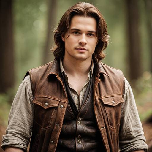 Man in Brown Leather Vest and Linen Shirt