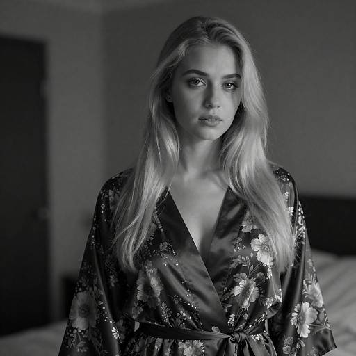 Elegant Young Woman in Dim Light