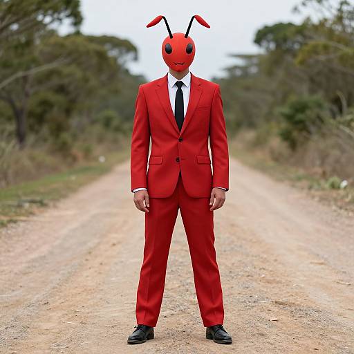 Red Ant Costume on Dirt Road