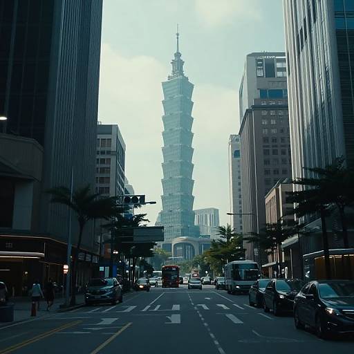 Futuristic Super Wealthy Taipei Cityscape