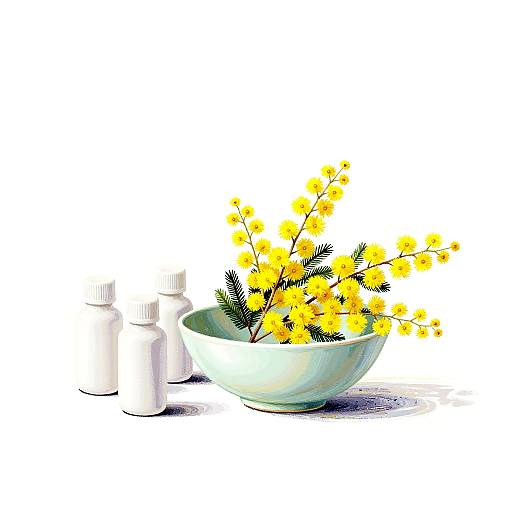 Pastel Gouache Mimosa Bowl Illustration