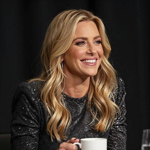 Radiant Woman with Sparkly Top