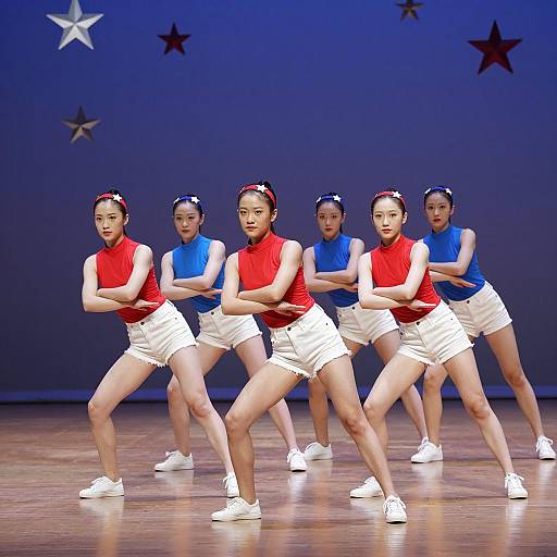Vibrant Dance Performance with Starry Backdrop