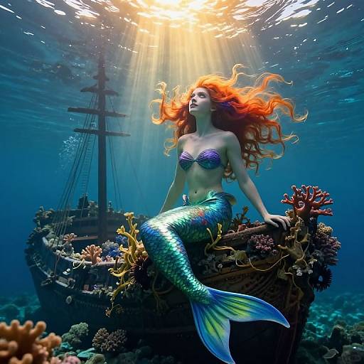 Dreamlike Underwater Mermaid Scene