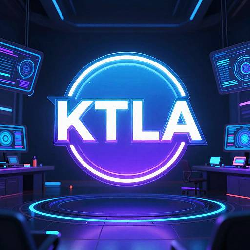 Futuristic KTLA Neon Logo Design