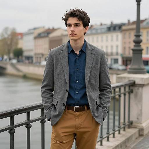 Young Man on a Stone Bridge