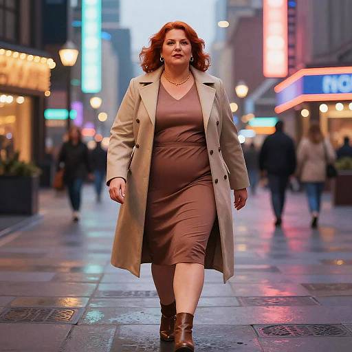 Neon City Chic: Plus-Size Portrait