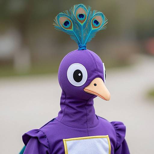 Close-Up Purple Peacock Costume