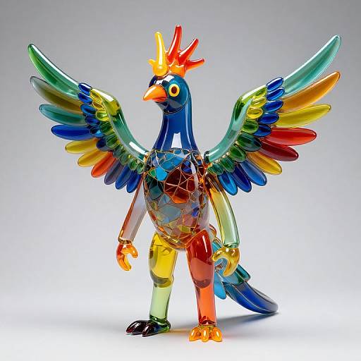 Vibrant Glass Quetzalcoatl Figurine