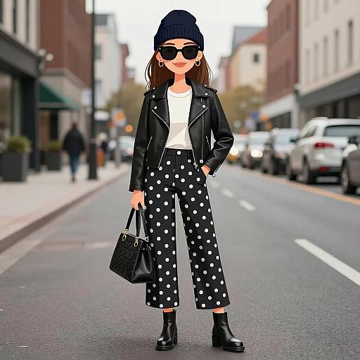 Stylish Urban Woman in Casual Outfit