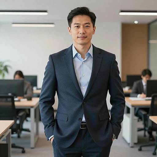 Confident Professional in Modern Office Setting