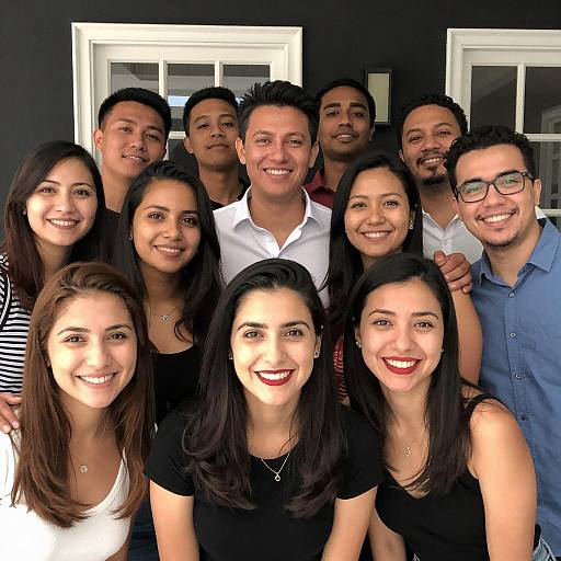 Diverse Group of Friends Smiling Indoors