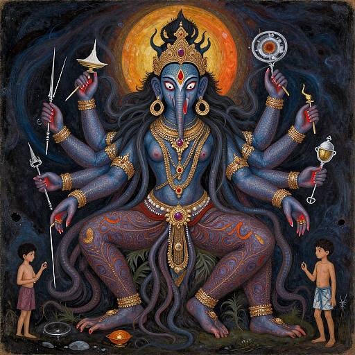 Hindu Deity Cthulhu Children's Illustration