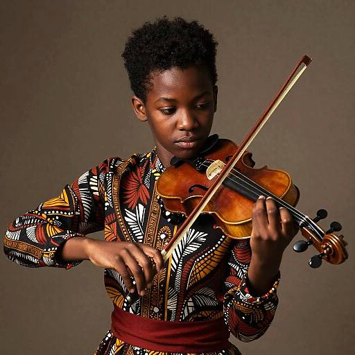 Young Black Violinist in Wiley Style