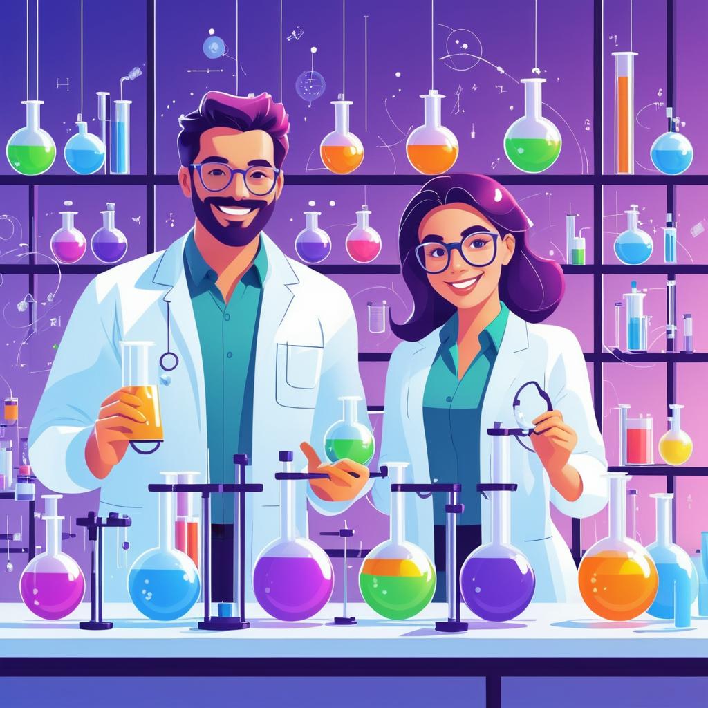 Joyful Scientists Collaborating in the Lab